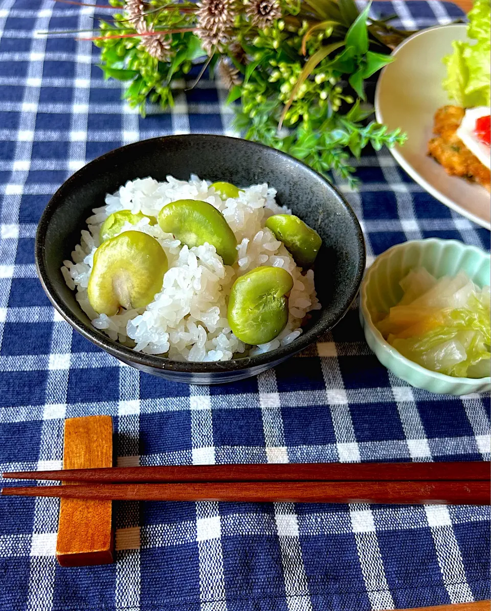 そら豆ごはん|リンリンさん