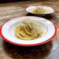 淡路島の新たまとアンチョビのパスタ