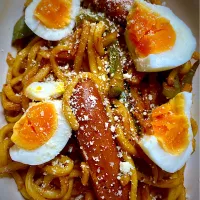 ナポリタン焼きそば|すくらんぶるえっぐさん