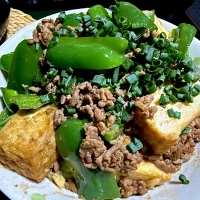 厚揚げピーマン肉味噌炒め|たまさん