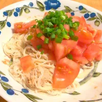 トマト素麺〜麺はホットで〜|チョコさん