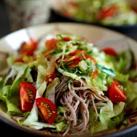 Junさんの料理 イタリアンなまぜ蕎麦　オリーブオイルとだし醤油で