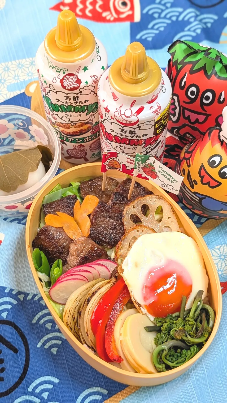 本日のお弁当〜Yummyガーリックペッパーでミニステーキ弁当|f.1125beさん