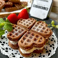 【ビタントニオ使いたおし隊💛ワッフル&ホットサンドベーカー】ハートワッフルプレート de チョコハートワッフル❤️こんなのもできるよ😍
