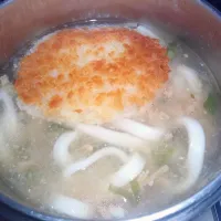 みぞれ仕立てのなめ茸と肉そぼろ入りとろみ付きコロッケうどん| darkbaronさん