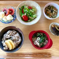 休日のまったり朝定食(n´—｀n)|さくたえさん