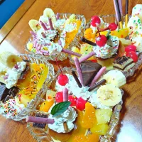 姪が作ってくれたプリンアラモード