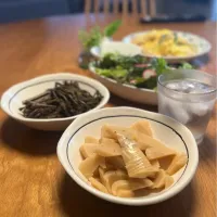 5/4の夕食　筍のわらびの煮物|yoneさん