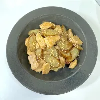 鶏胸肉とごぼうの甘酢炒め|miyuさん
