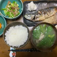夕食　マルアジの塩焼き|ATさん