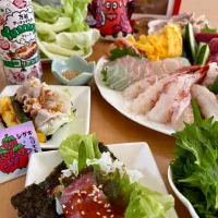 yummy‼︎コリアンホットで手巻き寿司|sana.ayaさん