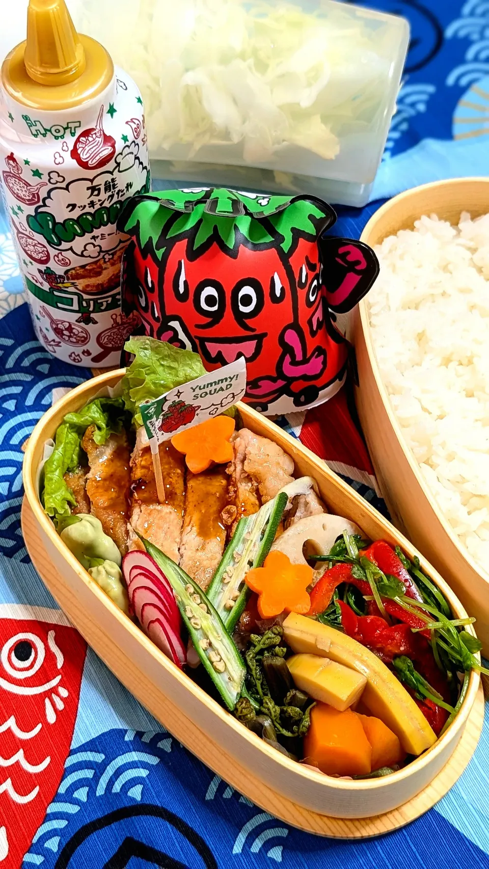 本日のお弁当〜豚ロースのピリ辛ソテー弁当|f.1125beさん