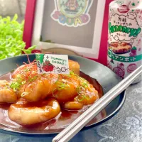 海老のライスペーパー巻きコリアンホット煮