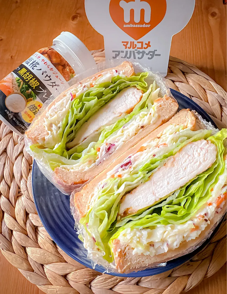 粒マス甘辛チキン沼サンド🥪|にゃんぺこさん
