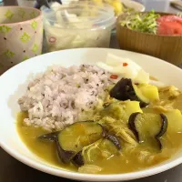 ナスと鶏肉のカレー🍛|あやめもちもちさん