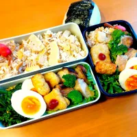 次男・私弁当&おにぎり|tamagomagomagoさん