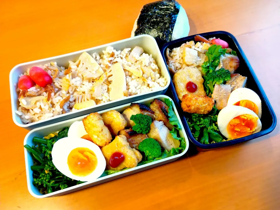 次男・私弁当&おにぎり|tamagomagomagoさん