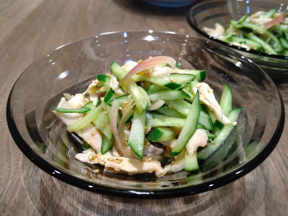 蒸し鶏ときゅうり みょうがの和え物|古尾谷りかこさん