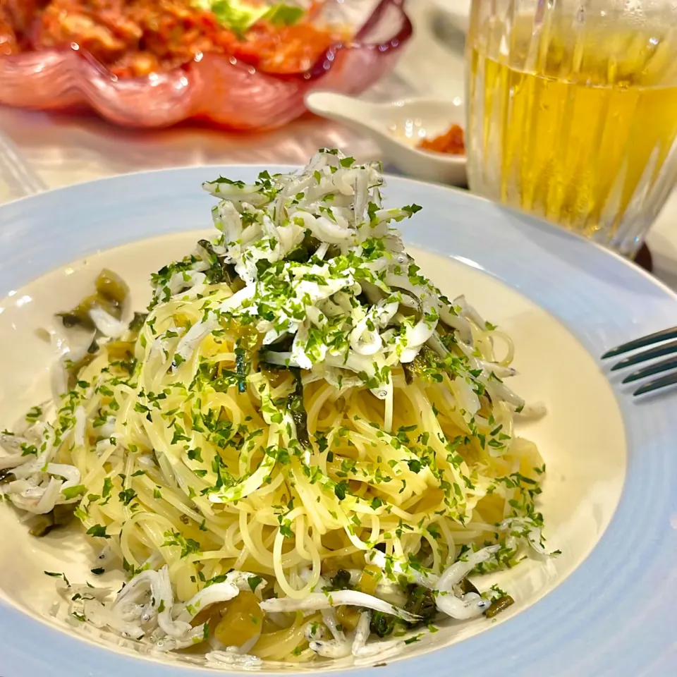 しらすと高菜の冷製パスタ|ぎんさん