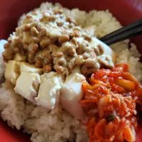 納豆豆腐キムチ丼🍜
