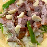 ポークステーキ、丸ごと🧄|abekoさん