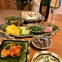 今年初の素麺　大根と新玉ねぎとツナのサラダ　砂肝のネギ和え　海老マヨ|izunさん