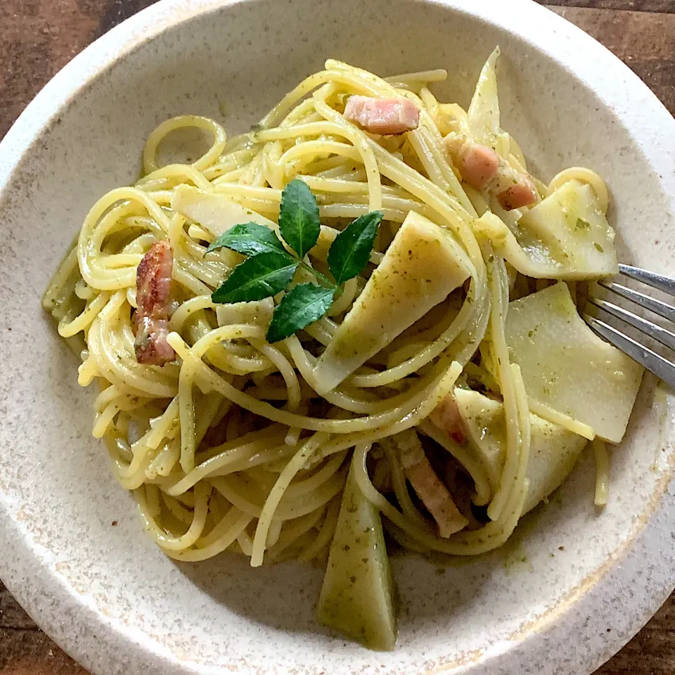 たけのこのセロリコパスタ|ユッキーさん