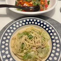 レタスとツナのペペロンチーノ|たちきちさん