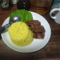 オーストラリア産ミスジ肉の焼き肉ターメリックガーリックライス|にんにくと唐辛子が特に好き❤️(元シャリマー)さん