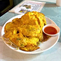 Fried eggs and baby oysters with rice|skyblueさん