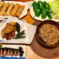 レタスとピーマンの肉包み&春巻き| マイさん