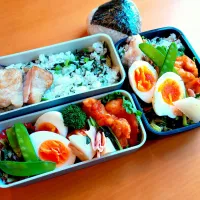 次男・私弁当&おにぎり|tamagomagomagoさん
