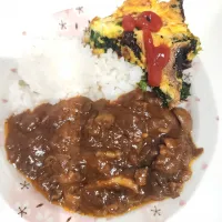 ハッシュドビーフ、プルーンとほうれん草のスペイン風オムレツ|さきさん