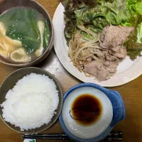 夕食　豚肉とモヤシ炒め|ATさん