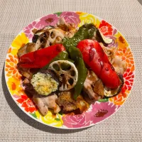 グリル野菜とハーブチキンyummy！掛け| めんちゃんさん