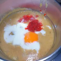 生タマゴ乗せ野菜ポタージュ甘口カレーライス|darkbaronさん
