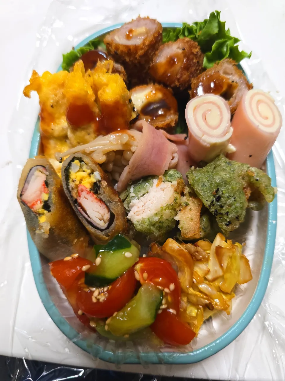 豚ロースの海苔チーズフライ弁当🍱|みみさん