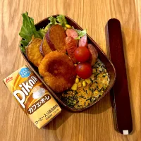 さつま芋の天ぷらとコロッケ弁当|Dandaddyさん