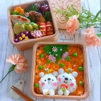 🌱(´(ｪ)｀)🌱
白くまさんとカーネーション
母の日弁当💐| ayano.adshさん