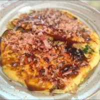 お好み焼き粉を使って!!(卵、海老、キャベツ、ネギ、青海苔)| m.rafuさん