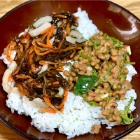 ☆イカ松前漬けと納豆丼に|まぁたんさん