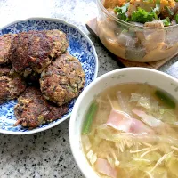 鯖缶のハンバーグ＆厚揚げこんにゃくの味噌煮|ヨウコさん
