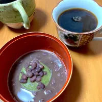 蓬餅入りぜんざい❤️珈琲と|さくたえさん