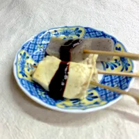 豆腐とこんにゃくだけのなんちゃって味噌おでん|かっちゃん杉さん