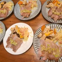 外国産豚ロースのねぎ塩ダレ　高野豆腐たまごとじ　じゃが芋なます|m aさん