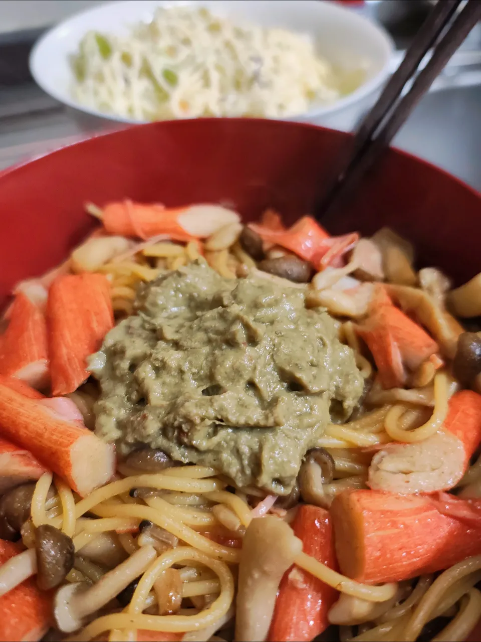 蟹味噌とカニカマしめじの和風パスタ!!|時雨さん