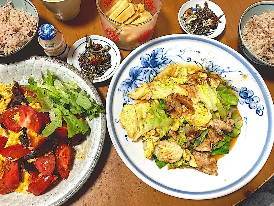 回鍋肉とトマト黒木耳卵の炒め物。|さくたえさん