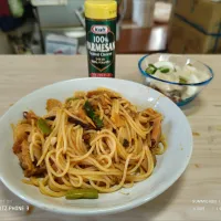 2025/05/11の食事メニュー手短の食材でトマト使わずアラビアータ風セット| Tarou  Masayukiさん