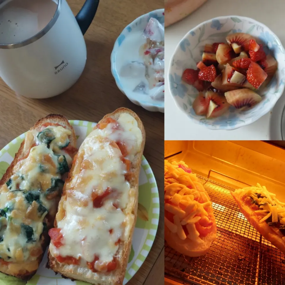 朝食のバゲットのピザトースト|shimarirsさん