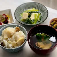 筍ご飯と蛤のお吸い物